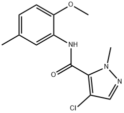 4-chloro-N-(2-methoxy-5-methylphenyl)-2-methylpyrazole-3-carboxamide Struktur