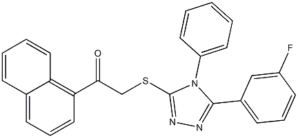 2-[[5-(3-fluorophenyl)-4-phenyl-1,2,4-triazol-3-yl]sulfanyl]-1-naphthalen-1-ylethanone Struktur