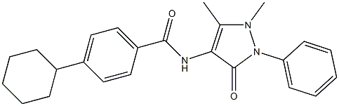 4-cyclohexyl-N-(1,5-dimethyl-3-oxo-2-phenylpyrazol-4-yl)benzamide Struktur