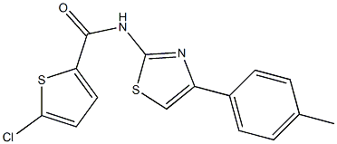 5-chloro-N-[4-(4-methylphenyl)-1,3-thiazol-2-yl]thiophene-2-carboxamide Struktur