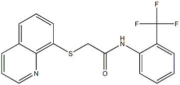 2-quinolin-8-ylsulfanyl-N-[2-(trifluoromethyl)phenyl]acetamide Struktur