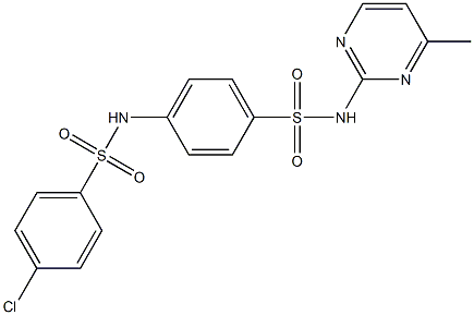 4-[(4-chlorophenyl)sulfonylamino]-N-(4-methylpyrimidin-2-yl)benzenesulfonamide Struktur