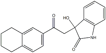 3-hydroxy-3-[2-oxo-2-(5,6,7,8-tetrahydronaphthalen-2-yl)ethyl]-1H-indol-2-one Struktur