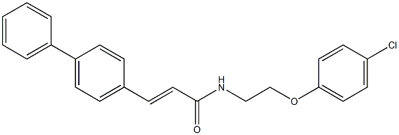 (E)-N-[2-(4-chlorophenoxy)ethyl]-3-(4-phenylphenyl)prop-2-enamide Struktur