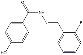 N-[(E)-(2-fluorophenyl)methylideneamino]-4-hydroxybenzamide Struktur