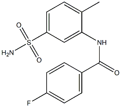 4-fluoro-N-(2-methyl-5-sulfamoylphenyl)benzamide Struktur