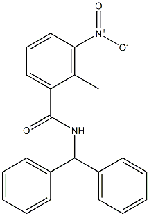 N-benzhydryl-2-methyl-3-nitrobenzamide Struktur