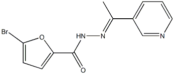 5-bromo-N-[(E)-1-pyridin-3-ylethylideneamino]furan-2-carboxamide Struktur