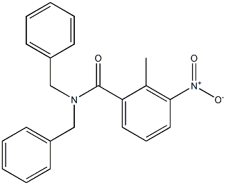 N,N-dibenzyl-2-methyl-3-nitrobenzamide Struktur