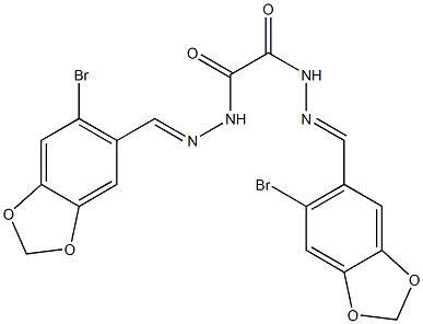 N,N'-bis[(E)-(6-bromo-1,3-benzodioxol-5-yl)methylideneamino]oxamide Struktur