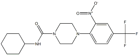 N-cyclohexyl-4-[2-nitro-4-(trifluoromethyl)phenyl]piperazine-1-carboxamide Struktur