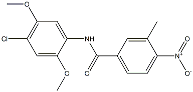 N-(4-chloro-2,5-dimethoxyphenyl)-3-methyl-4-nitrobenzamide Struktur