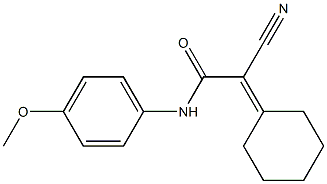 2-cyano-2-cyclohexylidene-N-(4-methoxyphenyl)acetamide Struktur