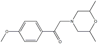 1-(2,6-dimethylmorpholin-4-yl)-2-(4-methoxyphenyl)ethanone Struktur