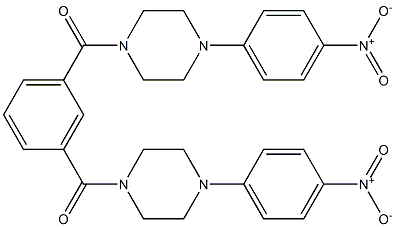 [3-[4-(4-nitrophenyl)piperazine-1-carbonyl]phenyl]-[4-(4-nitrophenyl)piperazin-1-yl]methanone Struktur