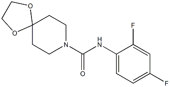 N-(2,4-difluorophenyl)-1,4-dioxa-8-azaspiro[4.5]decane-8-carboxamide Struktur