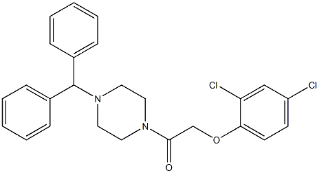 1-(4-benzhydrylpiperazin-1-yl)-2-(2,4-dichlorophenoxy)ethanone Struktur