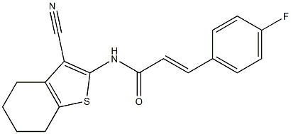 (E)-N-(3-cyano-4,5,6,7-tetrahydro-1-benzothiophen-2-yl)-3-(4-fluorophenyl)prop-2-enamide Struktur