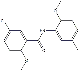 5-chloro-2-methoxy-N-(2-methoxy-5-methylphenyl)benzamide Struktur