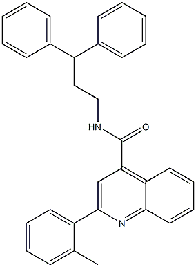 N-(3,3-diphenylpropyl)-2-(2-methylphenyl)quinoline-4-carboxamide Struktur