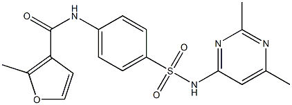 N-[4-[(2,6-dimethylpyrimidin-4-yl)sulfamoyl]phenyl]-2-methylfuran-3-carboxamide Struktur