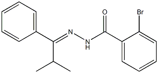 2-bromo-N-[(E)-(2-methyl-1-phenylpropylidene)amino]benzamide Struktur