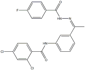 2,4-dichloro-N-[3-[(Z)-N-[(4-fluorobenzoyl)amino]-C-methylcarbonimidoyl]phenyl]benzamide Struktur