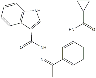 N-[(Z)-1-[3-(cyclopropanecarbonylamino)phenyl]ethylideneamino]-1H-indole-3-carboxamide Structure