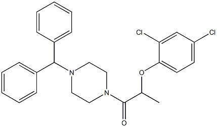 1-(4-benzhydrylpiperazin-1-yl)-2-(2,4-dichlorophenoxy)propan-1-one Struktur