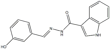 N-[(E)-(3-hydroxyphenyl)methylideneamino]-1H-indole-3-carboxamide Struktur