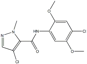 4-chloro-N-(4-chloro-2,5-dimethoxyphenyl)-2-methylpyrazole-3-carboxamide Struktur