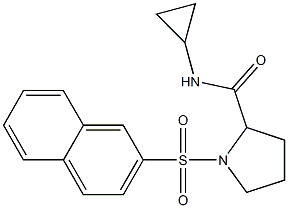 N-cyclopropyl-1-naphthalen-2-ylsulfonylpyrrolidine-2-carboxamide Struktur