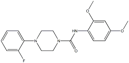 N-(2,4-dimethoxyphenyl)-4-(2-fluorophenyl)piperazine-1-carboxamide Struktur