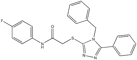 2-[(4-benzyl-5-phenyl-1,2,4-triazol-3-yl)sulfanyl]-N-(4-fluorophenyl)acetamide Struktur