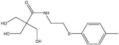 3-hydroxy-2,2-bis(hydroxymethyl)-N-[2-(4-methylphenyl)sulfanylethyl]propanamide Struktur