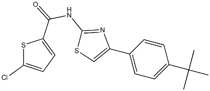 N-[4-(4-tert-butylphenyl)-1,3-thiazol-2-yl]-5-chlorothiophene-2-carboxamide Struktur