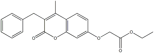 ethyl 2-(3-benzyl-4-methyl-2-oxochromen-7-yl)oxyacetate Struktur