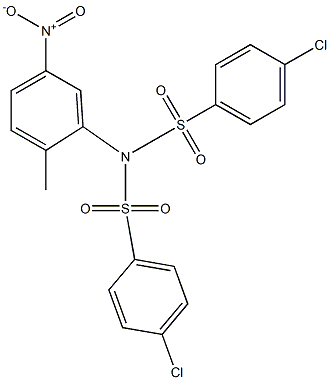 4-chloro-N-(4-chlorophenyl)sulfonyl-N-(2-methyl-5-nitrophenyl)benzenesulfonamide Struktur