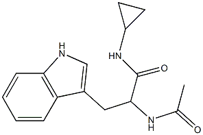 2-acetamido-N-cyclopropyl-3-(1H-indol-3-yl)propanamide Struktur