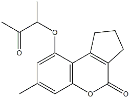 7-methyl-9-(3-oxobutan-2-yloxy)-2,3-dihydro-1H-cyclopenta[c]chromen-4-one Struktur