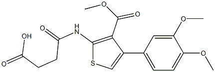 4-[[4-(3,4-dimethoxyphenyl)-3-methoxycarbonylthiophen-2-yl]amino]-4-oxobutanoic acid Struktur