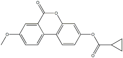 (8-methoxy-6-oxobenzo[c]chromen-3-yl) cyclopropanecarboxylate Struktur