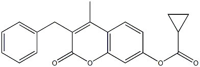 (3-benzyl-4-methyl-2-oxochromen-7-yl) cyclopropanecarboxylate Struktur