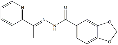 N-[(E)-1-pyridin-2-ylethylideneamino]-1,3-benzodioxole-5-carboxamide Struktur