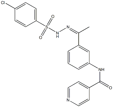 N-[3-[(Z)-N-[(4-chlorophenyl)sulfonylamino]-C-methylcarbonimidoyl]phenyl]pyridine-4-carboxamide Struktur