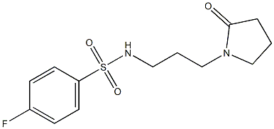 4-fluoro-N-[3-(2-oxopyrrolidin-1-yl)propyl]benzenesulfonamide Struktur