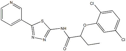 2-(2,5-dichlorophenoxy)-N-(5-pyridin-3-yl-1,3,4-thiadiazol-2-yl)butanamide Struktur