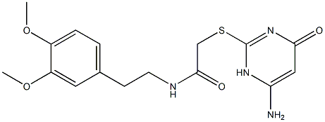 2-[(6-amino-4-oxo-1H-pyrimidin-2-yl)sulfanyl]-N-[2-(3,4-dimethoxyphenyl)ethyl]acetamide Struktur