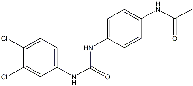 N-[4-[(3,4-dichlorophenyl)carbamoylamino]phenyl]acetamide Struktur