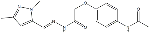 2-(4-acetamidophenoxy)-N-[(E)-(2,5-dimethylpyrazol-3-yl)methylideneamino]acetamide Struktur